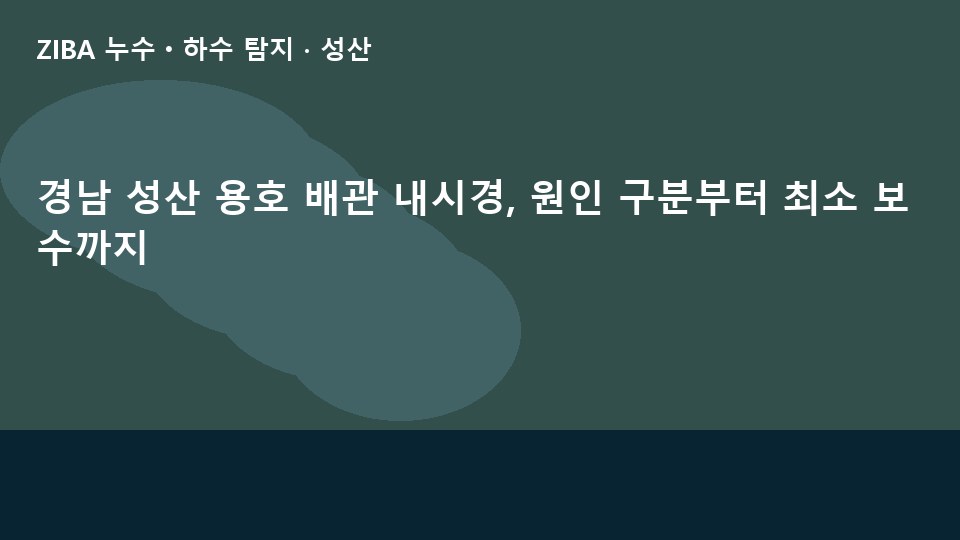 경남 성산 용호 배관 내시경, 원인 구분부터 최소 보수까지