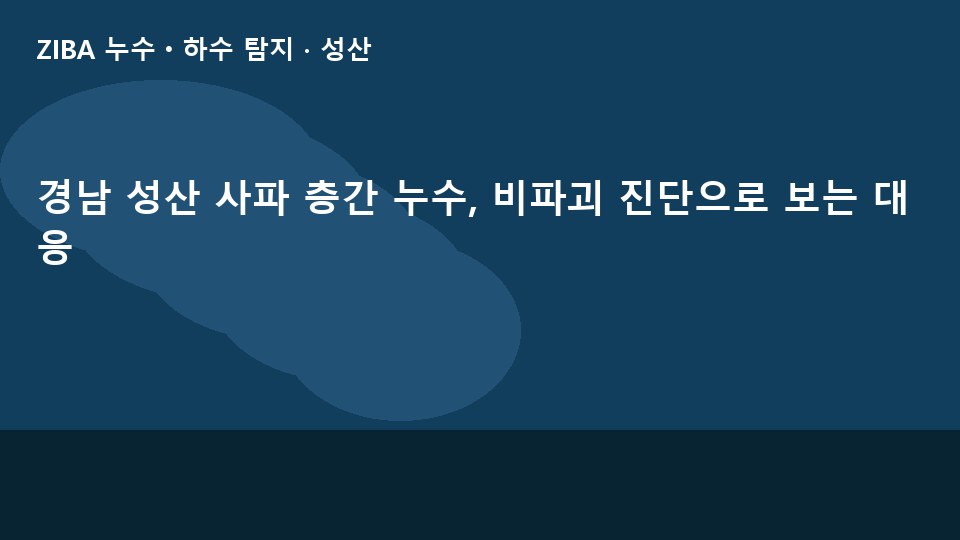 경남 성산 사파 층간 누수, 비파괴 진단으로 보는 대응